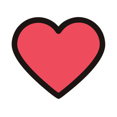 Isolated Pink Heart Icon on Black Background Illustration