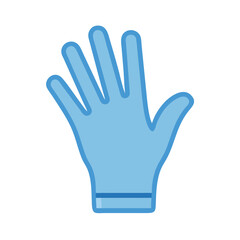 Light Blue Medical Glove Isolated on Black Background
