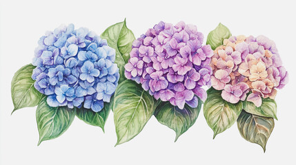 Obraz premium Elegant wedding invitation card background . Minimal hand painted watercolor Hydrangea flowers texture template background. Design for wedding, vip cover, poster, rsvp moderncard.Valentine's Day