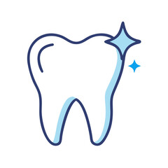 Shiny Clean Tooth Illustration on Black Background