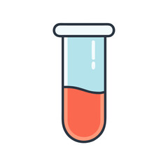 Test tube icon with red liquid on black background