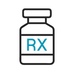 Rx Medicine Bottle Icon, Medical Prescription Illustration