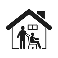 Senior Home Care Assistance Icon, Nursing Assistance Concept