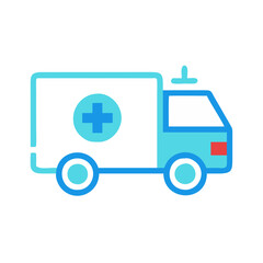 Cartoon Ambulance Illustration on Black Background Healthcare