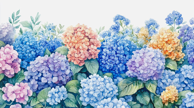 Elegant wedding invitation card background . Minimal hand painted watercolor Hydrangea flowers texture template background. Design for wedding, vip cover, poster, rsvp moderncard.Valentine's Day

