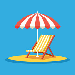 beach chair and umbrella