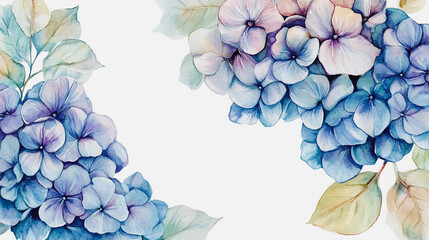 Elegant wedding invitation card background . Minimal hand painted watercolor Hydrangea flowers texture template background. Design for wedding, vip cover, poster, rsvp moderncard.Valentine's Day

