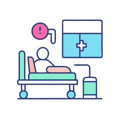 Hospital Bed Alert Patient Monitoring System Healthcare Concept