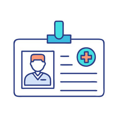 Obraz premium Doctor's ID Card Icon with Black Background Image