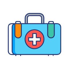 First aid kit vector icon on black background