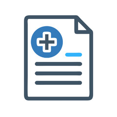 Fototapeta premium Medical record with plus icon vector illustration art