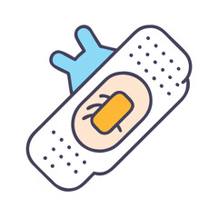 Cartoon adhesive bandage, wound dressing, healthcare and protection