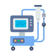 Medical ventilator machine illustration for respiratory support and treatment