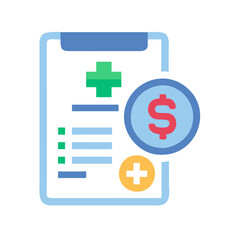 Medical costs illustration: Healthcare bill, price, medical finances