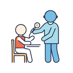 Interview Illustration: Interviewer Holding Microphone, Talking with Interviewee