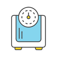 Analog Weight Scale Icon Illustration for Health Wellness