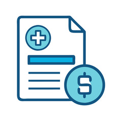 Medical billing icon concept. Insurance, cost, and payment