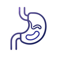 Gradient Human Stomach Illustration on Black Background