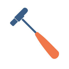 Neurological reflex hammer tool isolated on black background