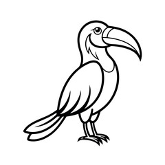 Asian Hornbill Bird Outline