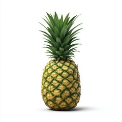 Obraz premium Isolated whole pineapple fruit shot on white background