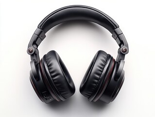Black over-ear headphones on a clean white background, showcasing design and comfort