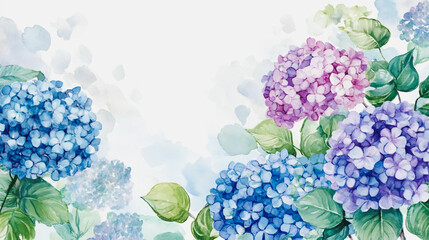 Elegant wedding invitation card background . Minimal hand painted watercolor Hydrangea flowers texture template background. Design for wedding, vip cover, poster, rsvp moderncard.Valentine's Day

