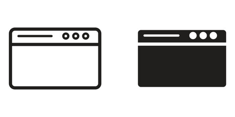 Browser icons vectors. thin line icons