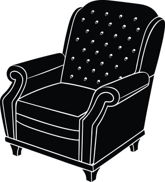 recommend clip art: Recliner Furniture Silhouette Black Vector | Comfortable Chair Vector