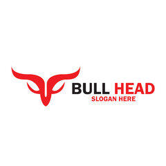 Long Horn Bull Buffalo Cow Cattle Head Toro Taurus logo design inspiration