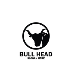 Long Horn Bull Buffalo Cow Cattle Head Toro Taurus logo design inspiration