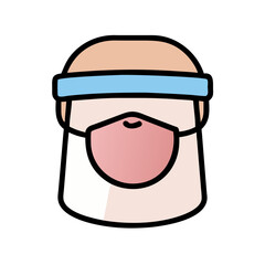 Cartoon Person with Face Mask and Headband