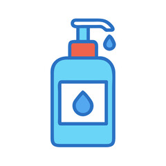Sanitizer bottle vector icon with hand cleaning liquid