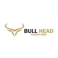 Long Horn Bull Buffalo Cow Cattle Head Toro Taurus logo design inspiration