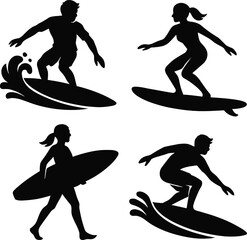 Obraz premium Surfing Silhouette Art4.eps