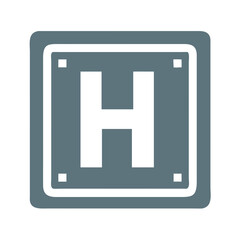 Pixelated H Symbol within a Square Frame Design