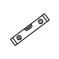Black and white spirit level icon for construction projects