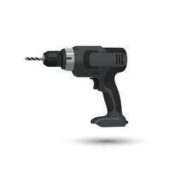 Black cordless drill tool illustration