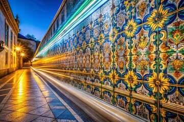 Vibrant Portuguese Azulejo Tiles Long Exposure Photography