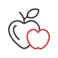 Two Apples Design: Red Apple, Dark Gray Apple
