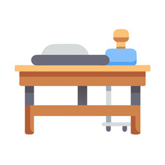 Pottery Wheel on Table Vector Icon Illustration