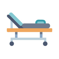 Medical Examination Table Illustration on Black Background