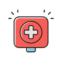 Emergency Medical Help Sign, Health Cross Icon Illustration