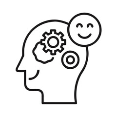 Mental health, wellbeing, and positive thinking, minimal illustration