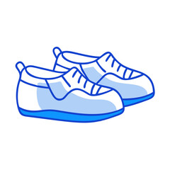 Blue sneakers illustration with black and light-blue detail