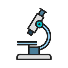 Stylized Microscope Vector Icon for Science and Education