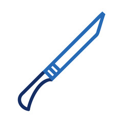 Minimalist blue knife on black background vector illustration