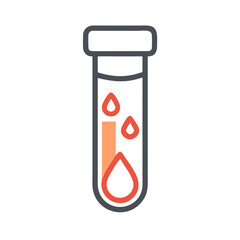 Test tube illustration with liquid isolated on black