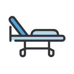 Hospital Bed Illustration, Medical Bed Vector Icon Design