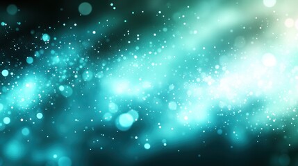 Fototapeta premium A spectrum of luminous particles flows gracefully, creating a magical atmosphere